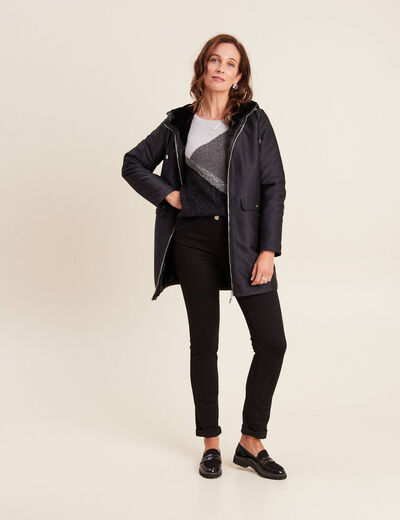 Pull manches longues gris foncé femme
