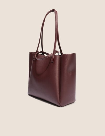 Sac cabas doubl&eacute; bordeaux femme