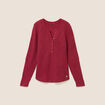Pull manches longues rouge fonc&eacute; femme
