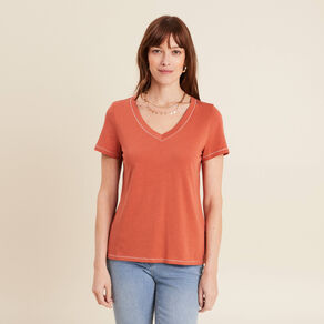 T-shirt manches courtes vieux rose femme