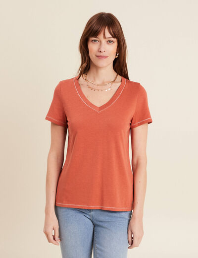T-shirt manches courtes vieux rose femme