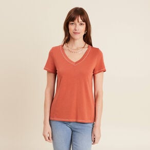 t shirt manches courtes vieux rose femme T-shirt manches courtes vieux rose femme