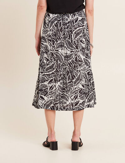 Jupe longue évasée satin noir femme