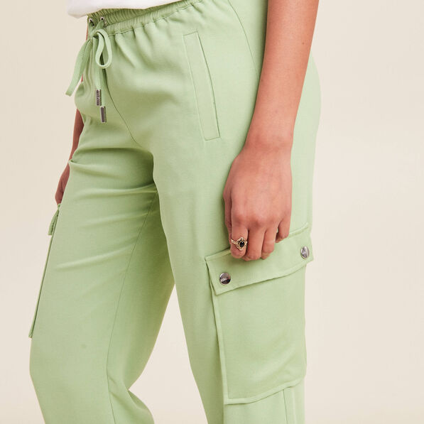Pantalon cargo vert émeraude femme