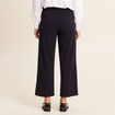Pantalon coupe large &agrave; pinces bleu fonc&eacute; femme