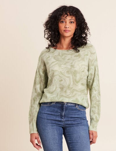 Pull col bateau manches longues gris femme