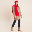 Manteau col montant sable femme