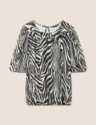 Blouse manches courtes noir femme