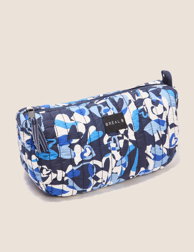 Trousse matelassée bleu femme