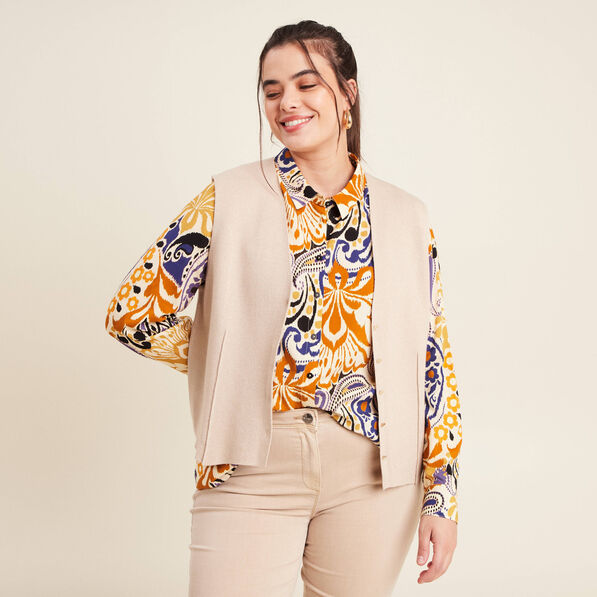 Gilet sans manches couleur or femme