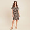 Robe fluide col V creme femme