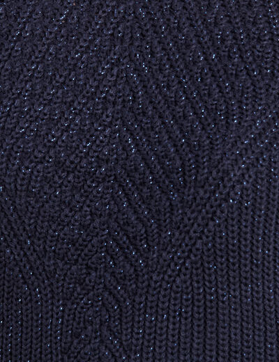 Pull manches longues bleu marine femme