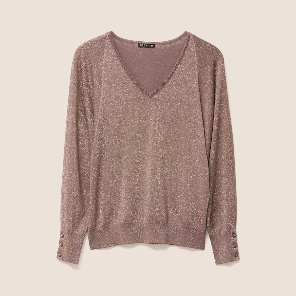 Pull manches longues couleur cuivre femme