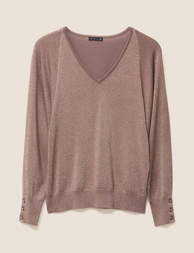 Pull manches longues couleur cuivre femme