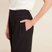 Pantalon large taille haute noir femme