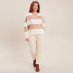 Pull manches longues col en V sable femme