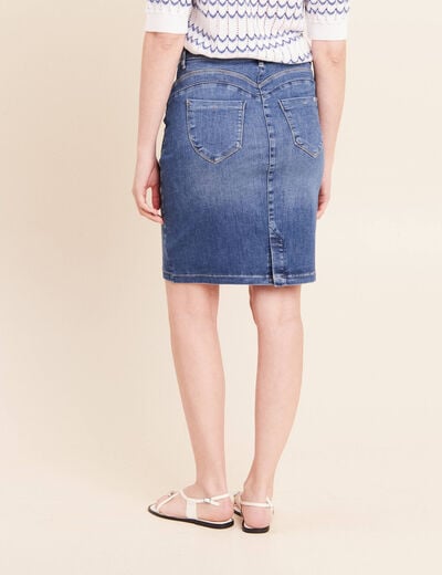 Jupe magique l'unique denim double stone femme