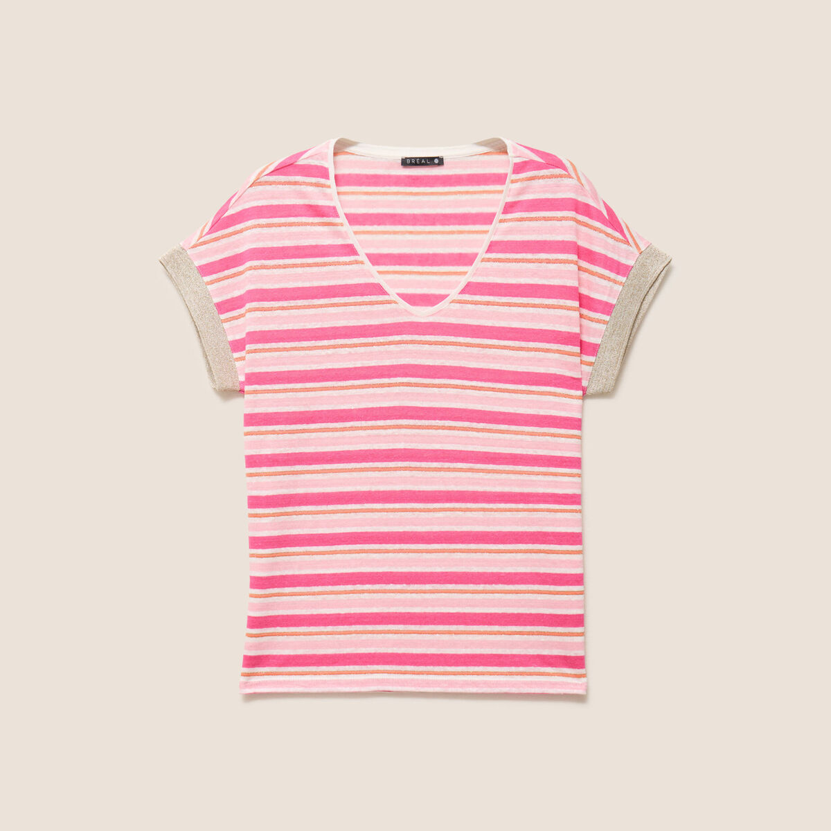 T-shirt manches courtes rose femme