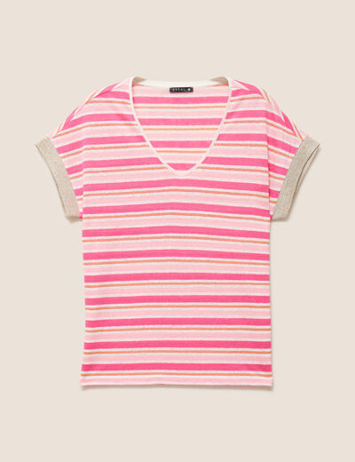 T-shirt manches courtes rose femme