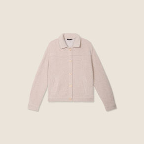 Veste droite manches longues beige femme