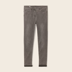 Jean ajusté taille standard 7/8ème gris femme