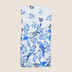 Foulard imprim&eacute; bleu fonc&eacute; femme