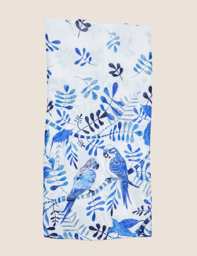 Foulard imprim&eacute; bleu fonc&eacute; femme