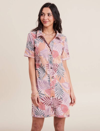 Robe moulante réversible orange corail femme