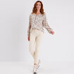 Blouse manches longues beige femme