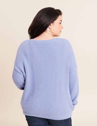 Pull manches longues bleu ciel femme
