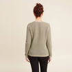 Pull manches longues col en V vert clair femme