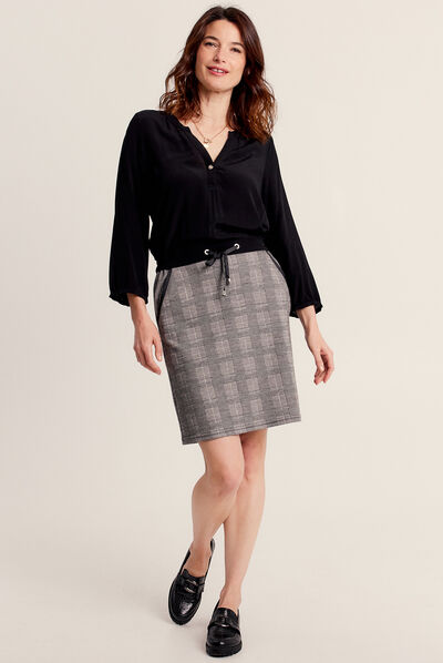 Robe droite effet 2-en-1 gris femme