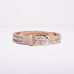 Ceinture tress&eacute;e iris&eacute;e beige femme