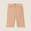 Bermuda ajusté ceinturé beige femme