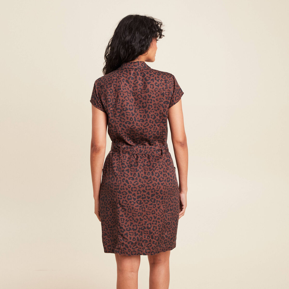 Robe droite zippée marron femme