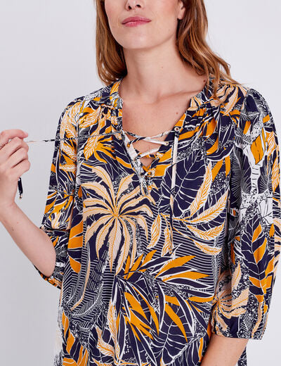 Blouse manches 3/4 blanc femme