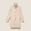 Manteau col montant doubl&eacute; creme femme
