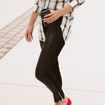 Legging 7/8&egrave;me similicuir noir femme