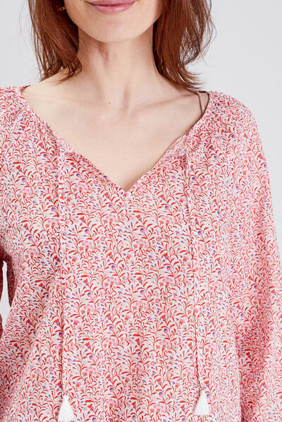 Blouse manches 3/4 ecru femme