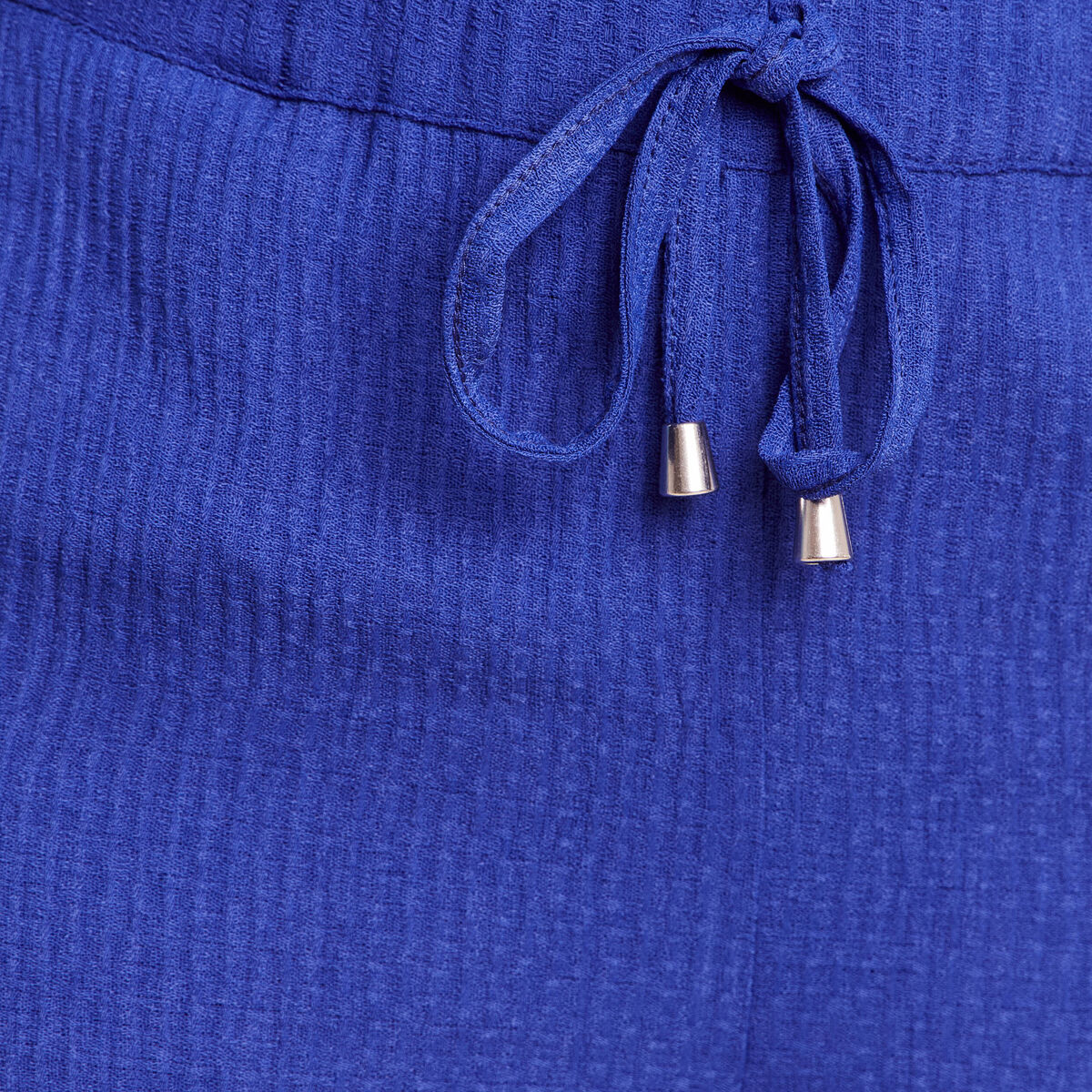 Pantalon large taille haute bleu fonc&eacute; femme