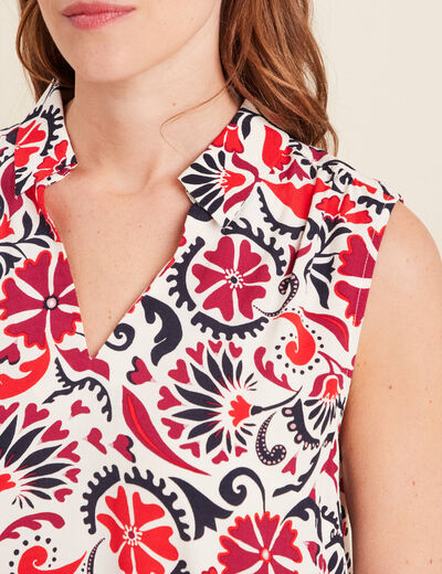 Blouse sans manches blanc femme