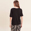 T-shirt col rond manches courtes noir femme