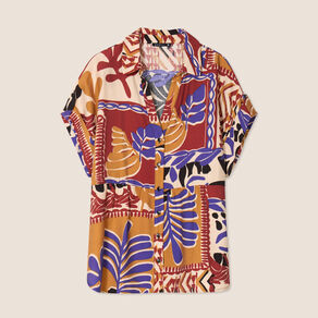 chemise ample manches courtes multicolore femme Chemise ample manches courtes multicolore femme