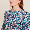T-shirt manches 3/4 bleu canard femme