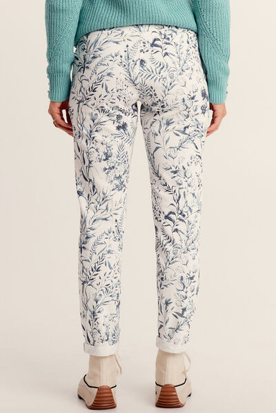Pantalon ajusté denim blanc femme