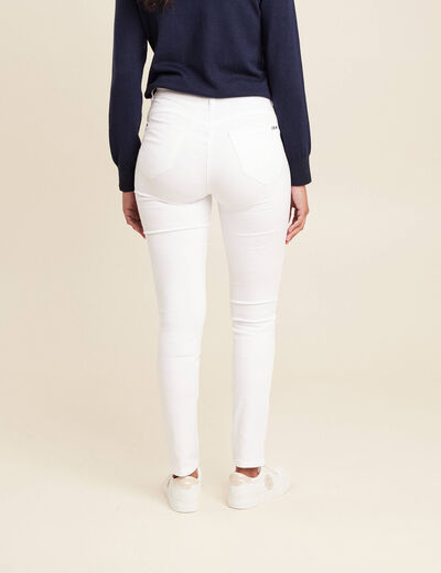 Pantalon léger taille standard long blanc femme