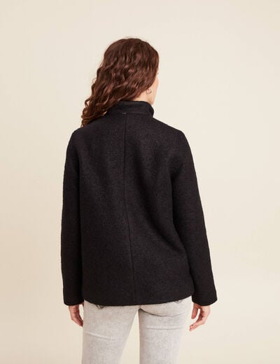 Manteau doubl&eacute; avec laine noir femme