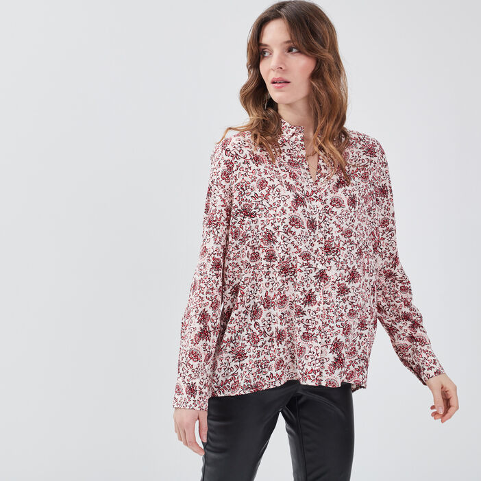 Chemise manches longues ecru femme
