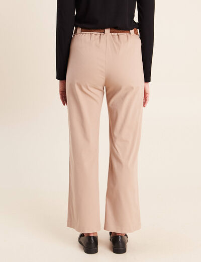 Pantalon cargo taille haute sable femme