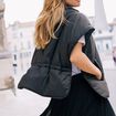 Poncho coupe ample noir femme